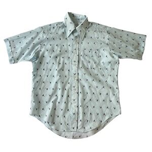 Vintage‎ Van Cort Mens Short Sleeve Button Down Size 16 1/2